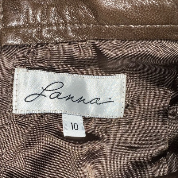 Vintage Lanna Leather Brown Pencil Skirt 10 - Picture 5 of 13